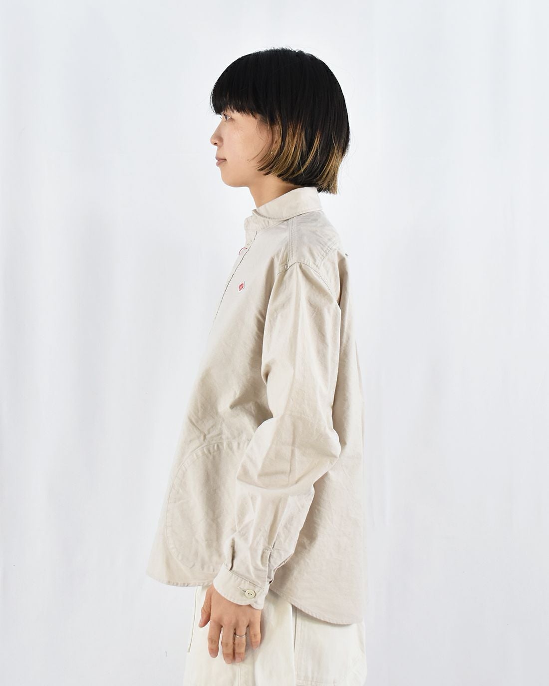 ⭐️専用⭐️DANTON プルオーバーシャツ 長袖 ベージュ 38 DANTON オックス長袖プルオーバーシャツ | FRENCH Bleu .rooms