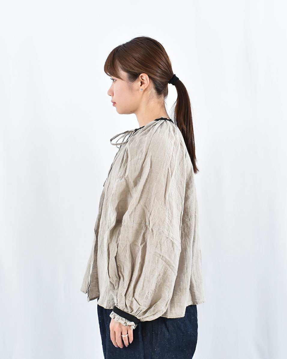 Gauze# バイカラー2WAYギャザーアンティークブラウス | FRENCH Bleu .rooms