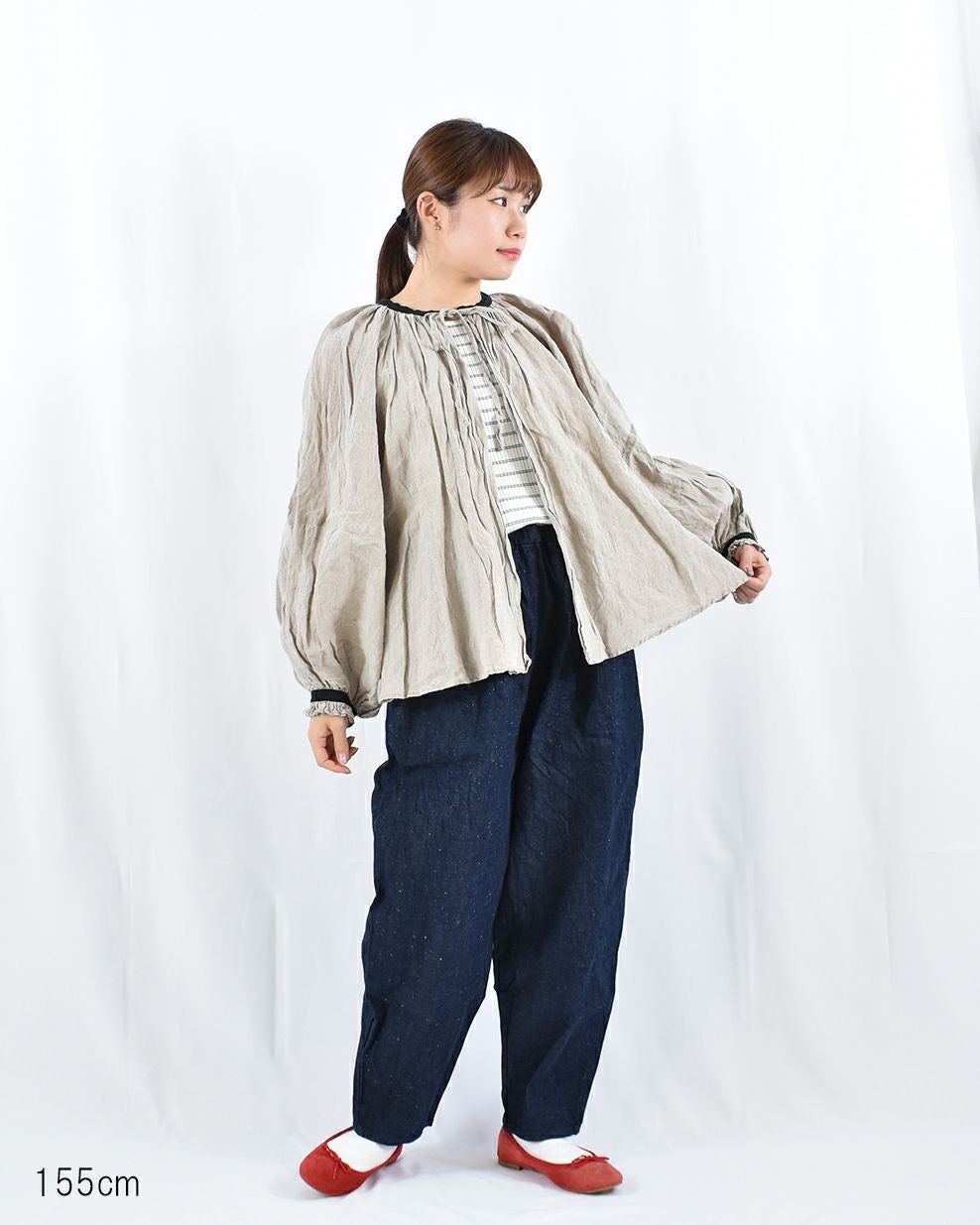 Gauze# バイカラー2WAYギャザーアンティークブラウス | FRENCH Bleu .rooms