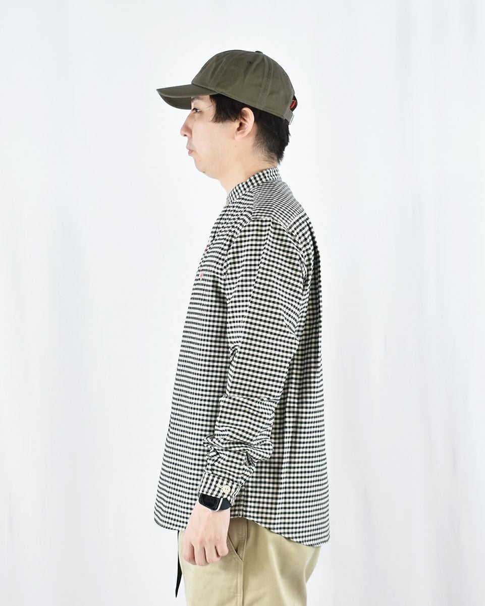 DANTON オックスバンドカラーシャツ ギンガム/ストライプ MENS