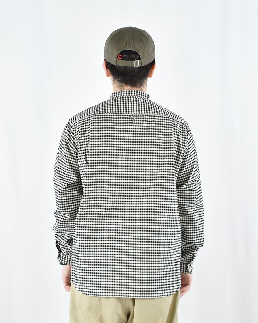DANTON オックスバンドカラーシャツ ギンガム/ストライプ MENS