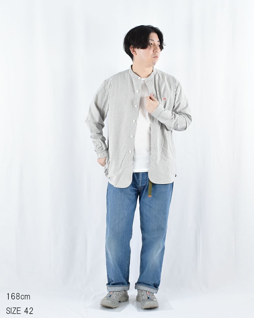 DANTON リネンポリエステルクロスシャツカーディガン MENS | FRENCH