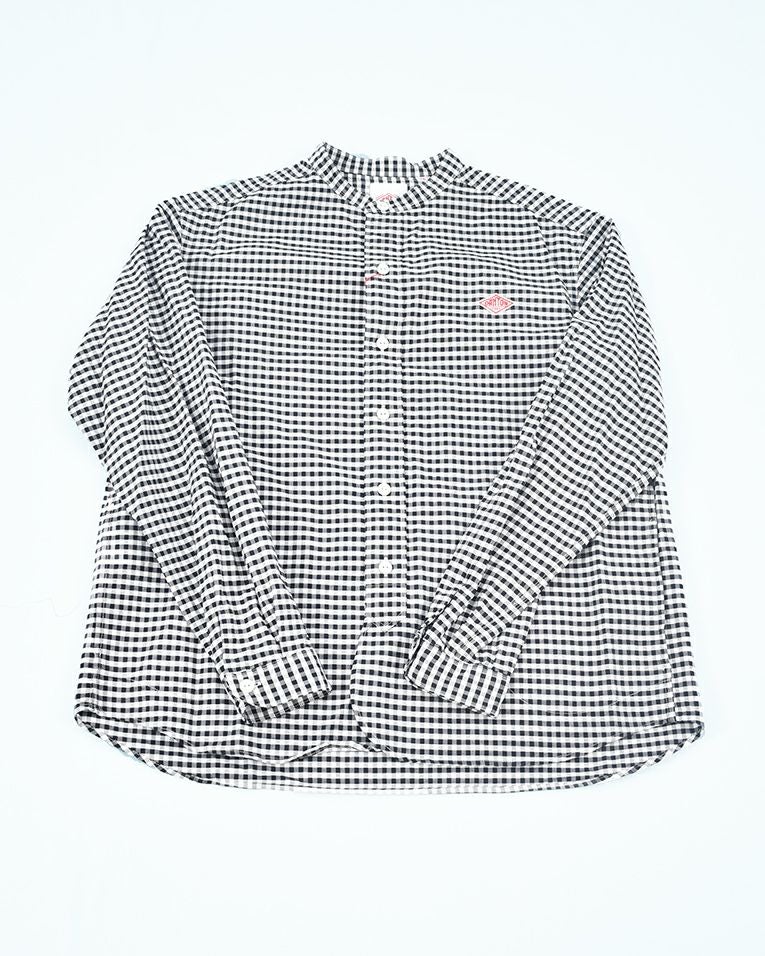 DANTON オックスバンドカラーシャツ ギンガム/ストライプ MENS