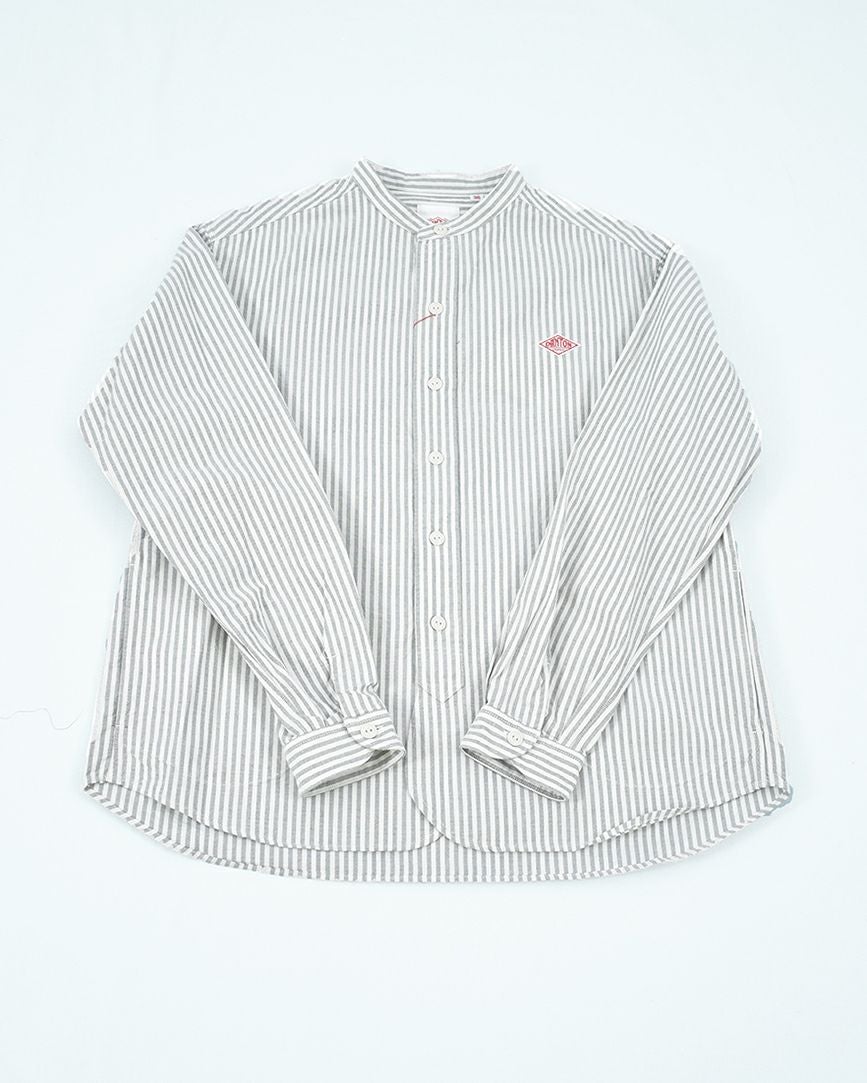 DANTON オックスバンドカラーシャツ ギンガム/ストライプ MENS