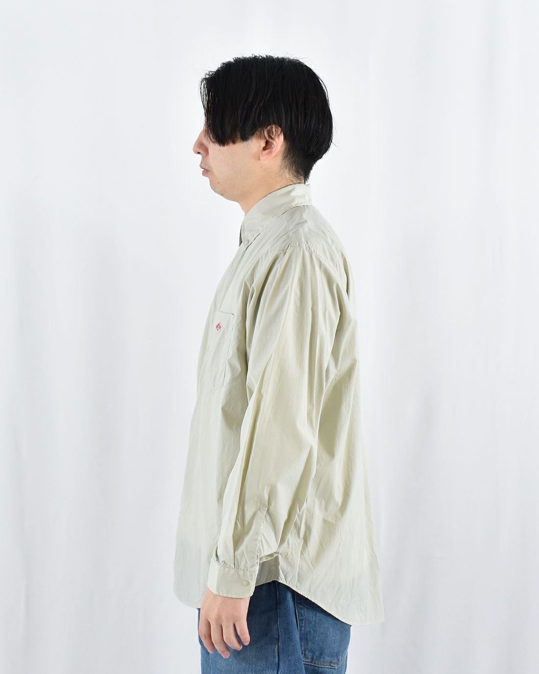 DANTON ナイロンタイプライタードットボタンB.D.長袖シャツ MENS