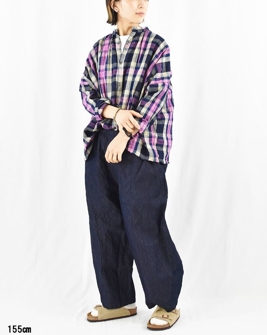 ICHI Antiquites インディゴリネンプルオーバー | FRENCH Bleu .rooms