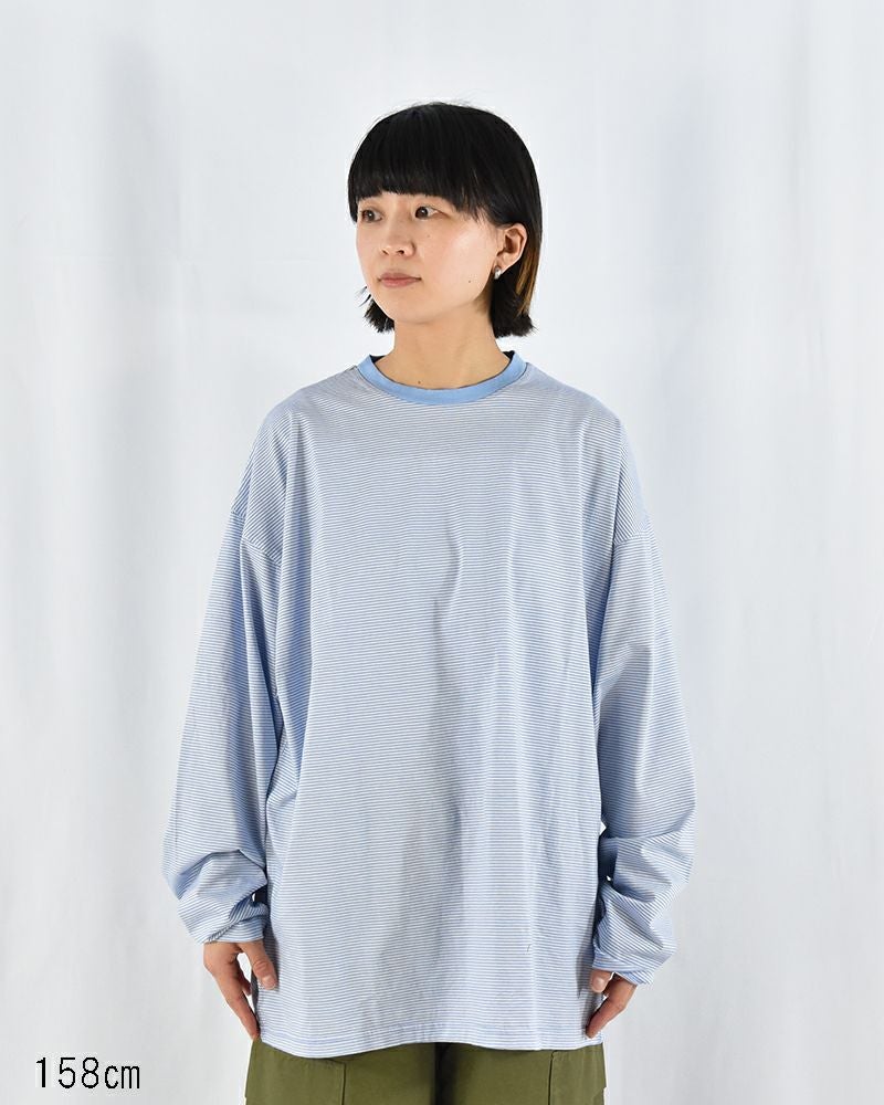 mozo店限定】FRENCH Bleu 細ボーダーBIG Tシャツ | FRENCH Bleu .rooms