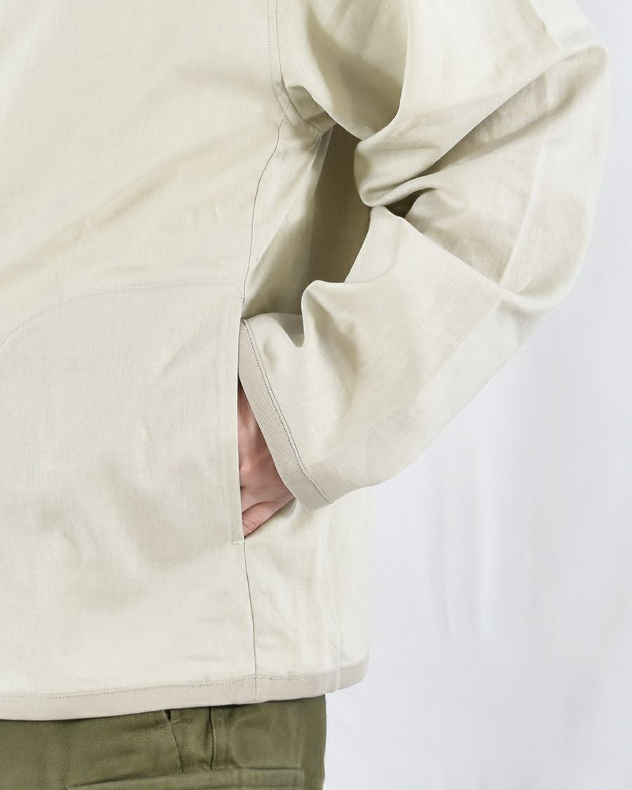DANTON リネンポリエステルクロスシャツカーディガン MENS | FRENCH