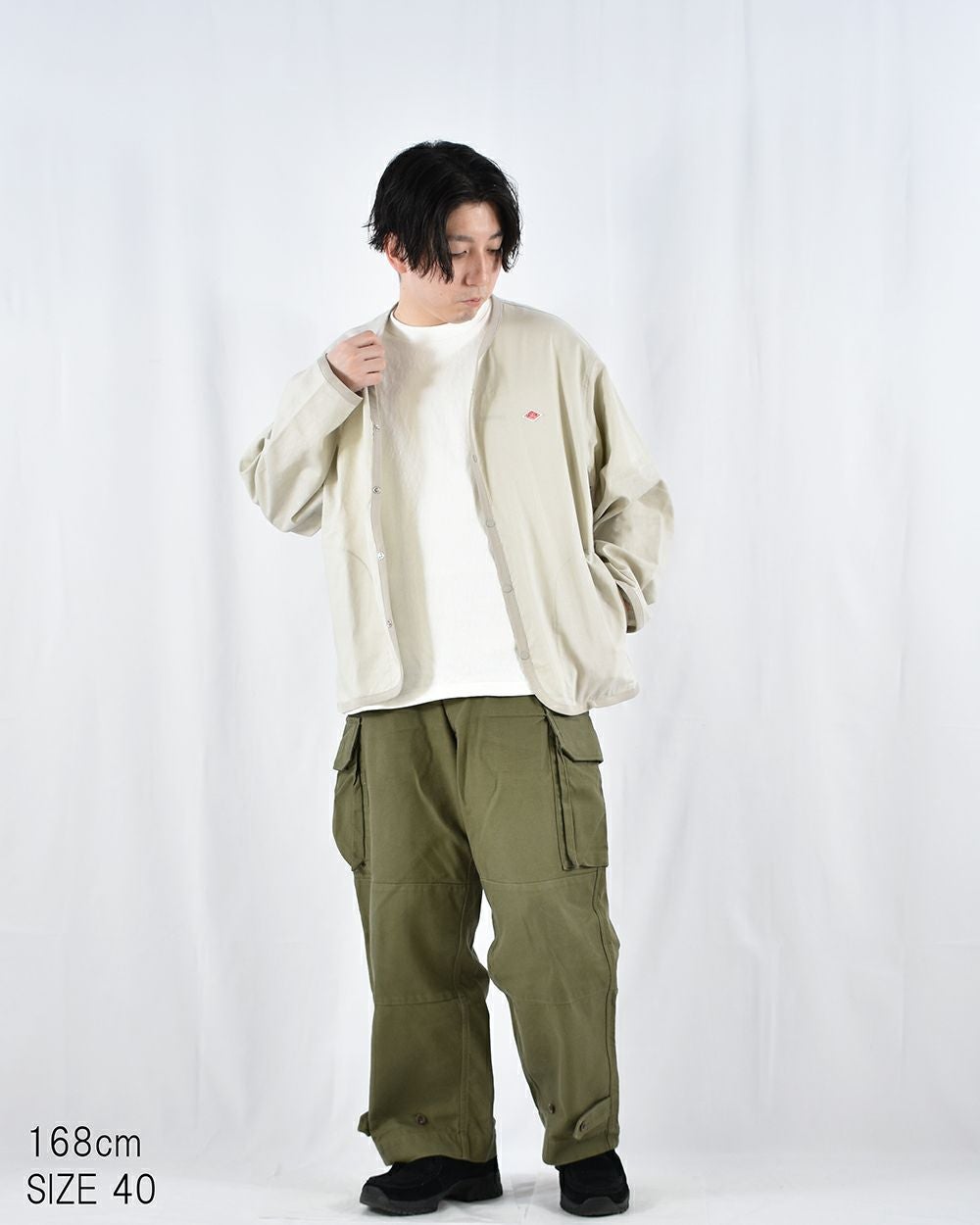 DANTON リネンポリエステルクロスシャツカーディガン MENS | FRENCH