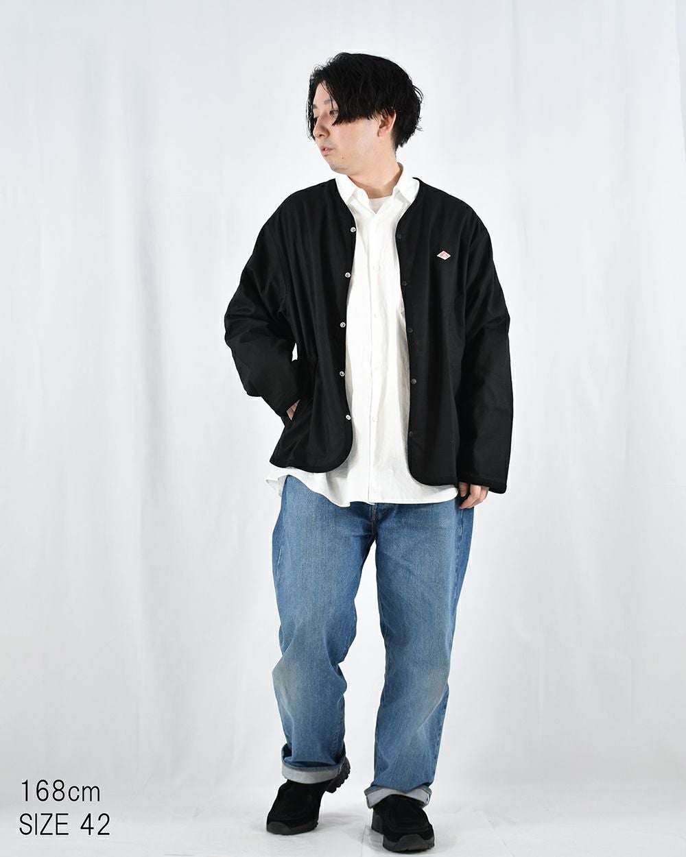 DANTON リネンポリエステルクロスシャツカーディガン MENS サイズ42 DANTON リネンポリエステルクロスシャツカーディガン MENS | FRENCH