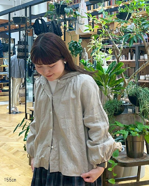 20900円　日本製　フレンチブリュ　Gauze# フードブラウス　シャツ　麻 kiriyama別注】Gauze# リネンフードブラウス | FRENCH Bleu .rooms