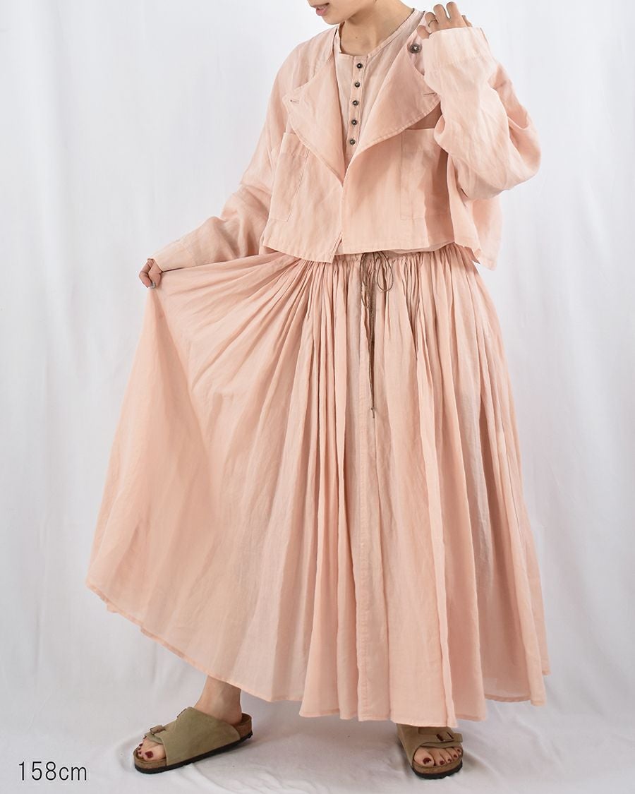 Sarahwear リネンコットンシャンブレーサロペットジャンパースカート