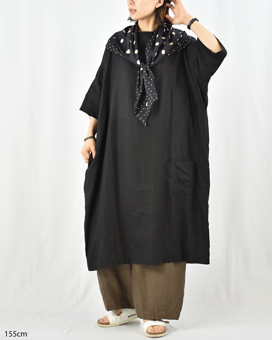 FRENCH Bleu別注】Gauze# リネンタイニーポケットワンピース | FRENCH