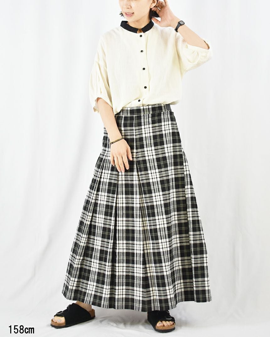 まめ　新品　ミディウミ　イエロー チェックラップスカート SALE 20％OFF】check wrap skirt チェックラップスカート/MidiUmi