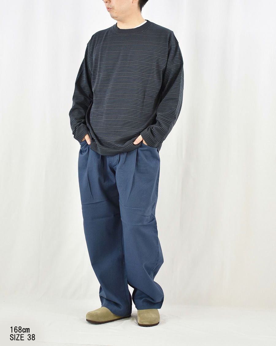 DANTON ルーズチノタックパンツ MENS | FRENCH Bleu .rooms