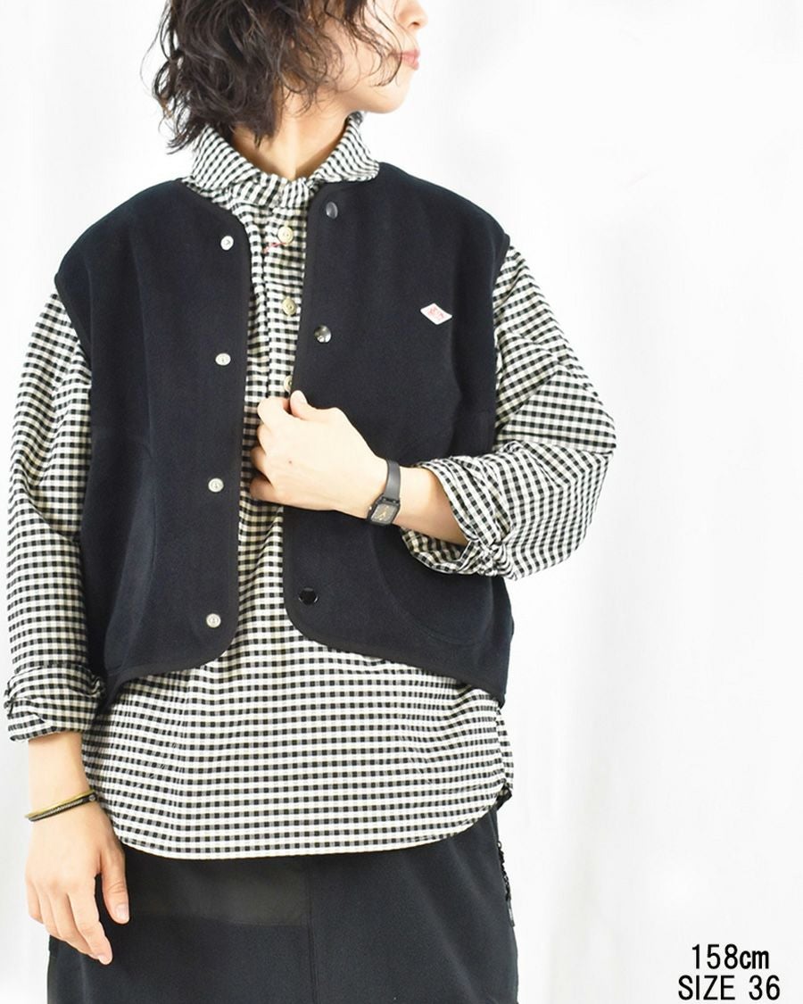 DANTON フリースカラーレスベスト | FRENCH Bleu .rooms