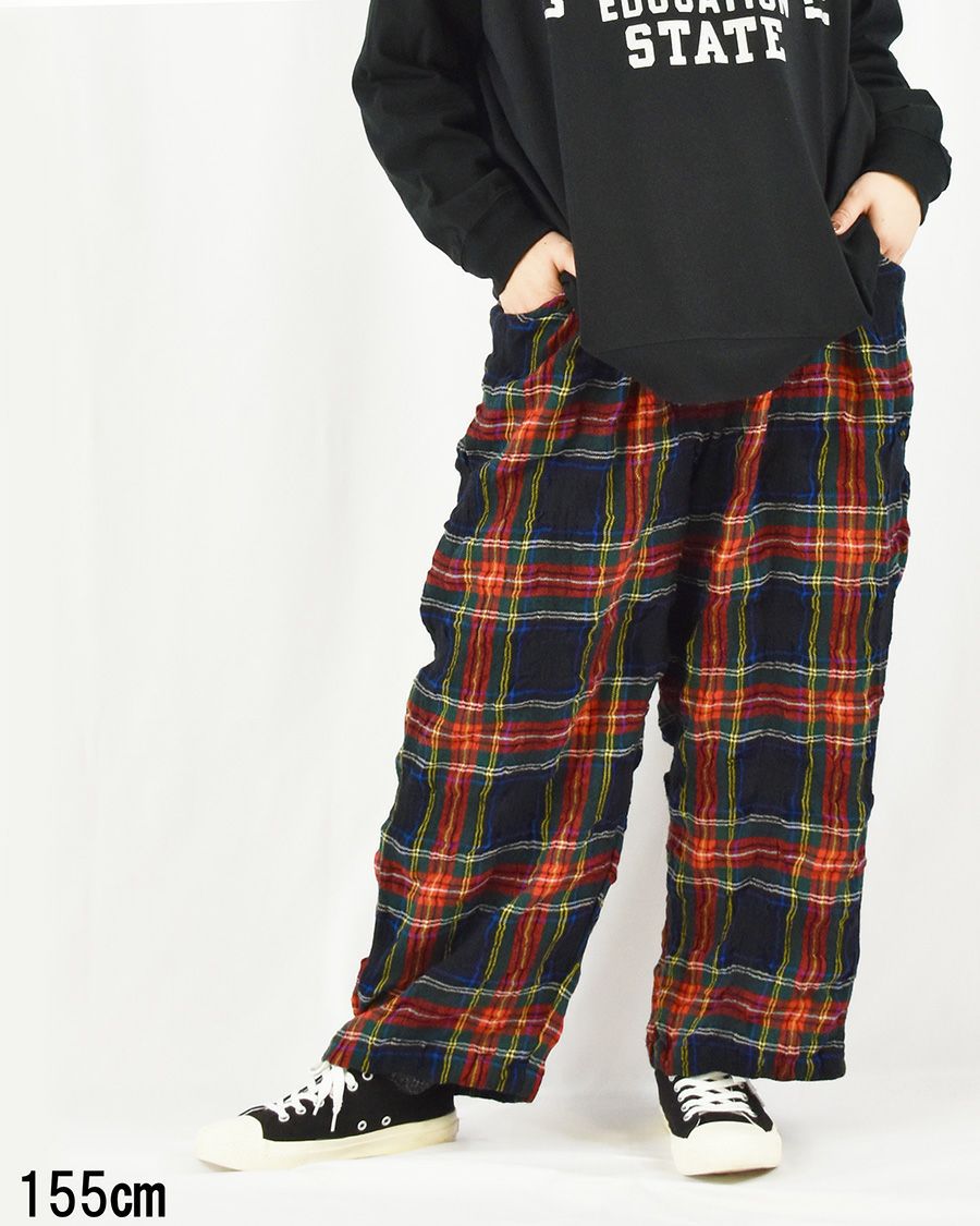 ICHI Antiquite's コットンウールタータンチェックパンツ | FRENCH