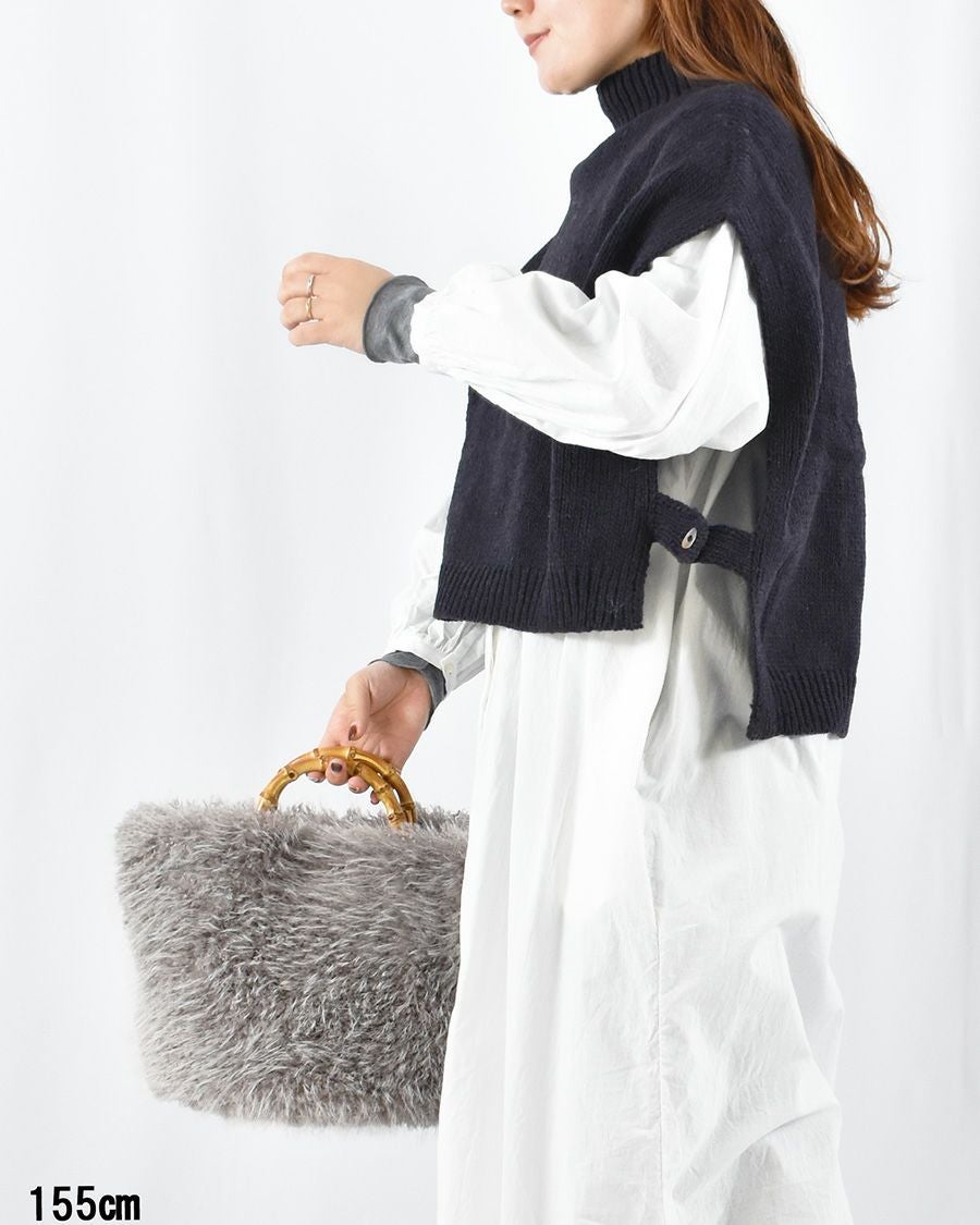 utilite ペルーニットモックネックベスト | FRENCH Bleu .rooms