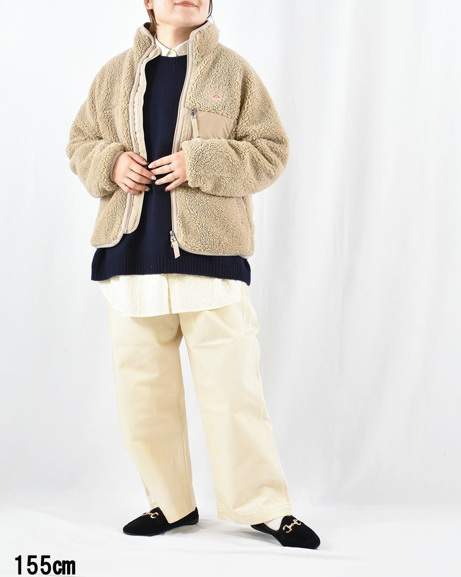 DANTON ウールライトパイルノーカラージャケット | FRENCH Bleu .rooms