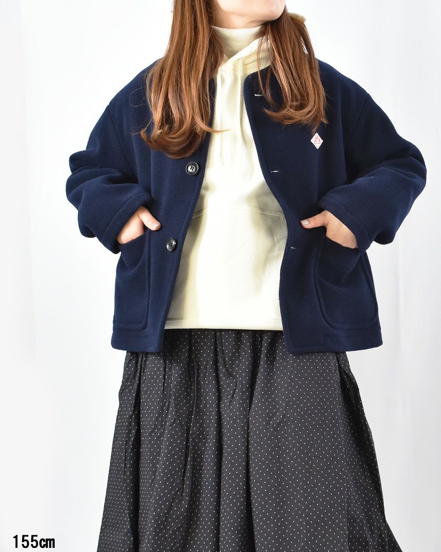 DANTON ウールライトパイルノーカラージャケット | FRENCH Bleu .rooms
