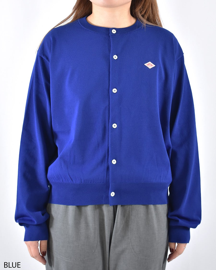 DANTON ポリエステルコットンクルーネックカーディガン | FRENCH Bleu