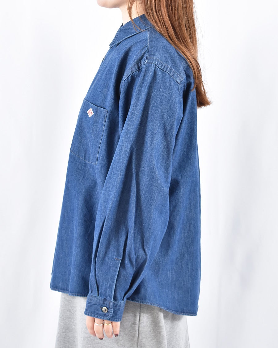 【美品】DANTON ダントン ダンガリー デニム シャツ インディゴ DANTON インディゴダンガリーレギュラーカラーシャツ | FRENCH Bleu .rooms