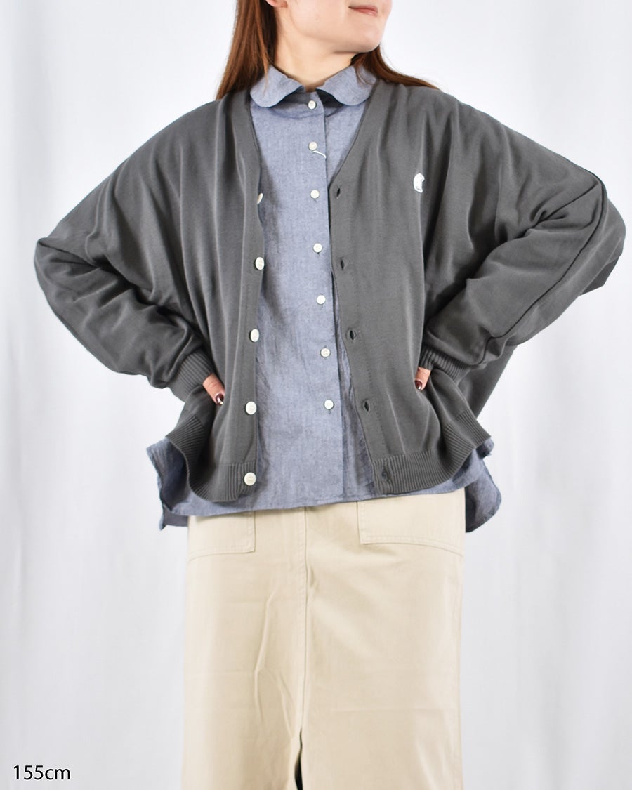 ★新品★アバクロンビー&amp;フィッチ★スクールカーディガン (Lt.Grey/M) SALON adam et ropé(サロン アダム エ ロペ) / フォックスウール片畦V