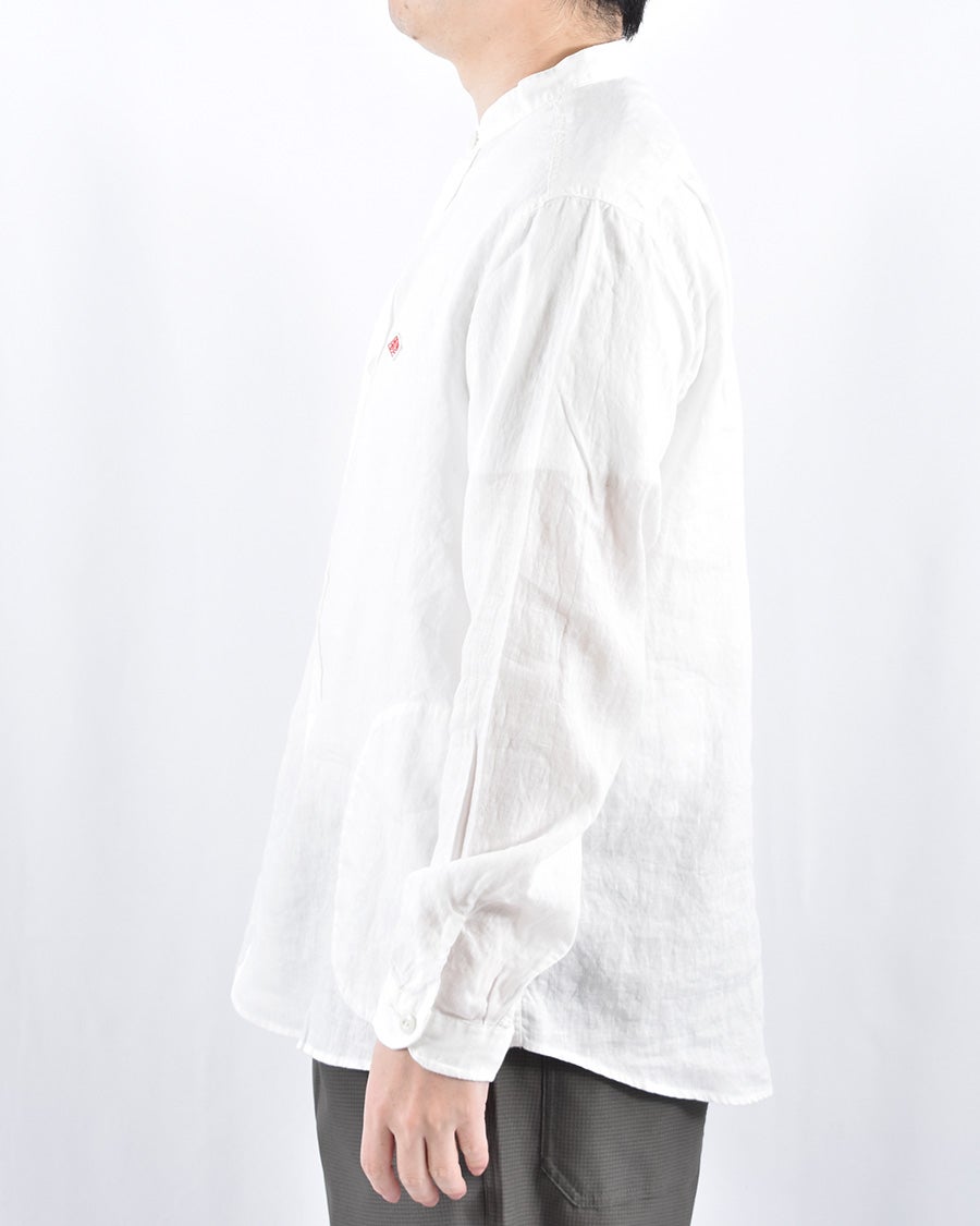 DANTON リネンクロスバンドカラーシャツ MENS | FRENCH Bleu .rooms