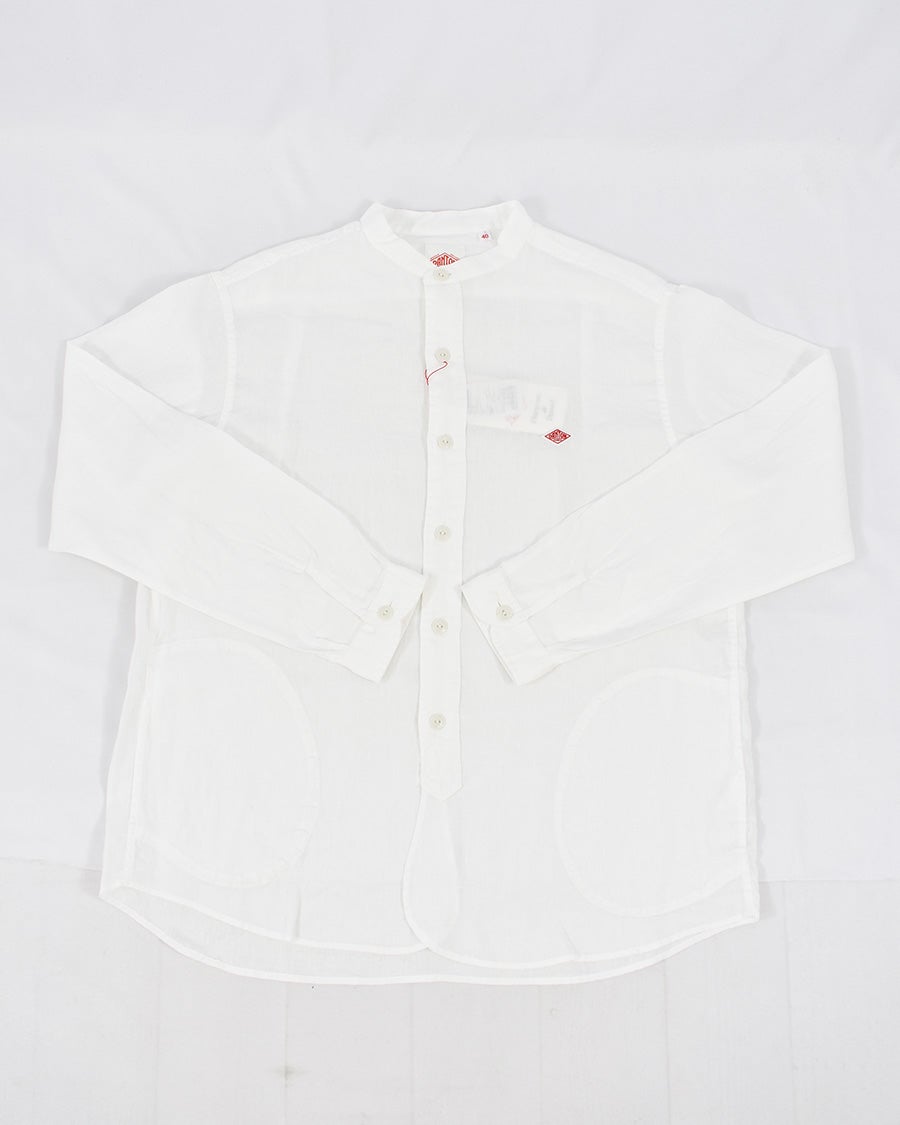 DANTON リネンクロスバンドカラーシャツ MENS | FRENCH Bleu .rooms
