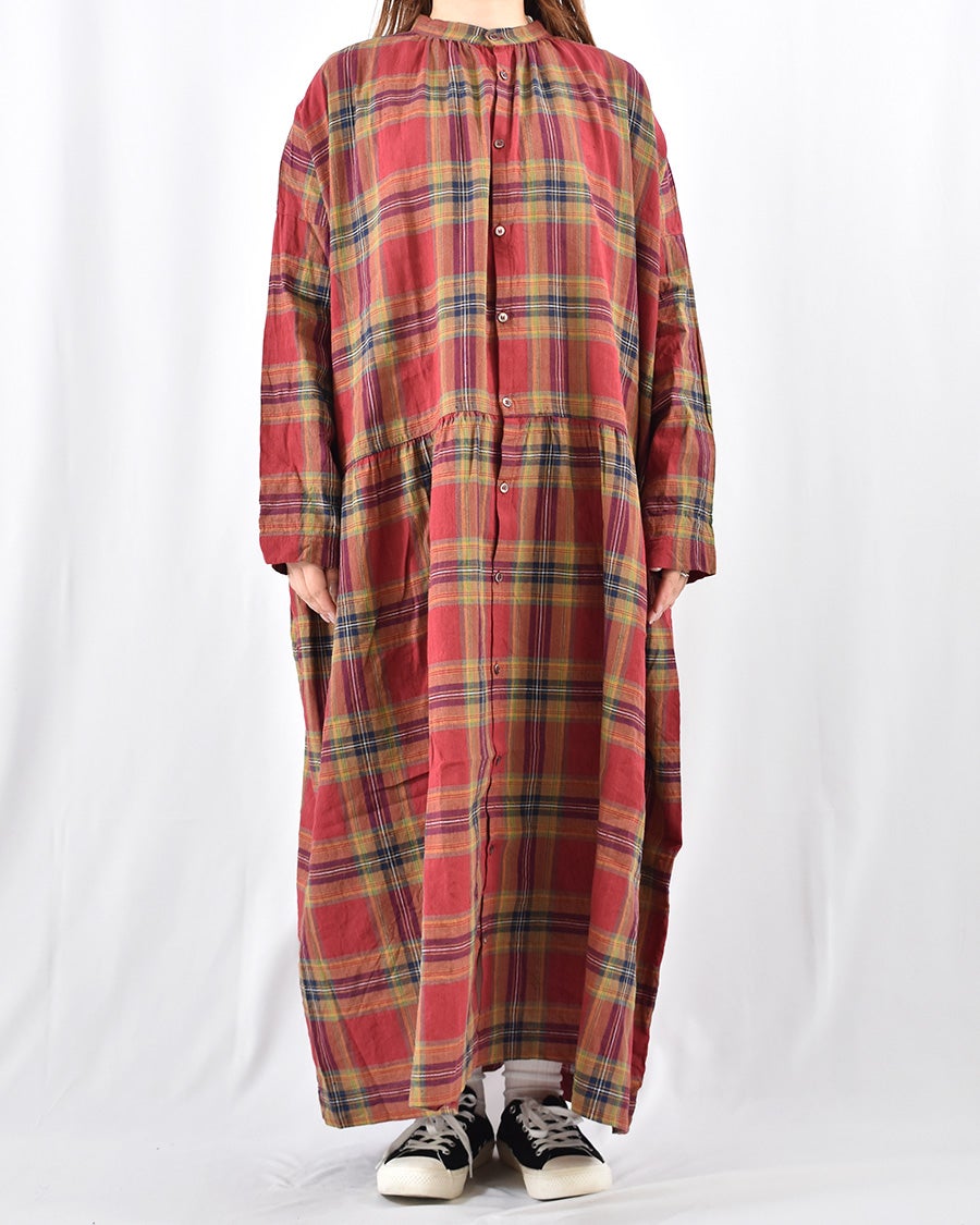 ☆未使用品☆ichi イチアンティーク　リネンタータンチェックシャツ ICHI Antiquite's リネンコットンタータンチェックシャツドレス