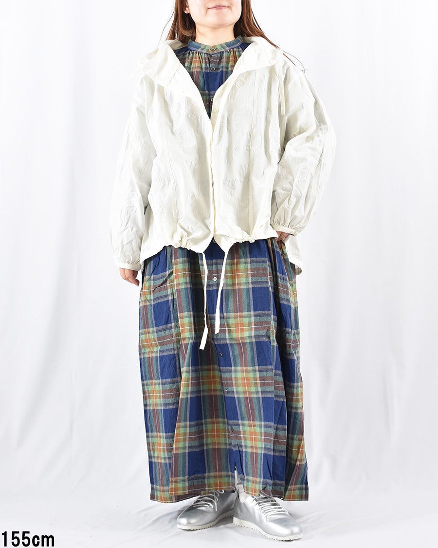 ICHI Antiquite's リネンコットンタータンチェックシャツドレス