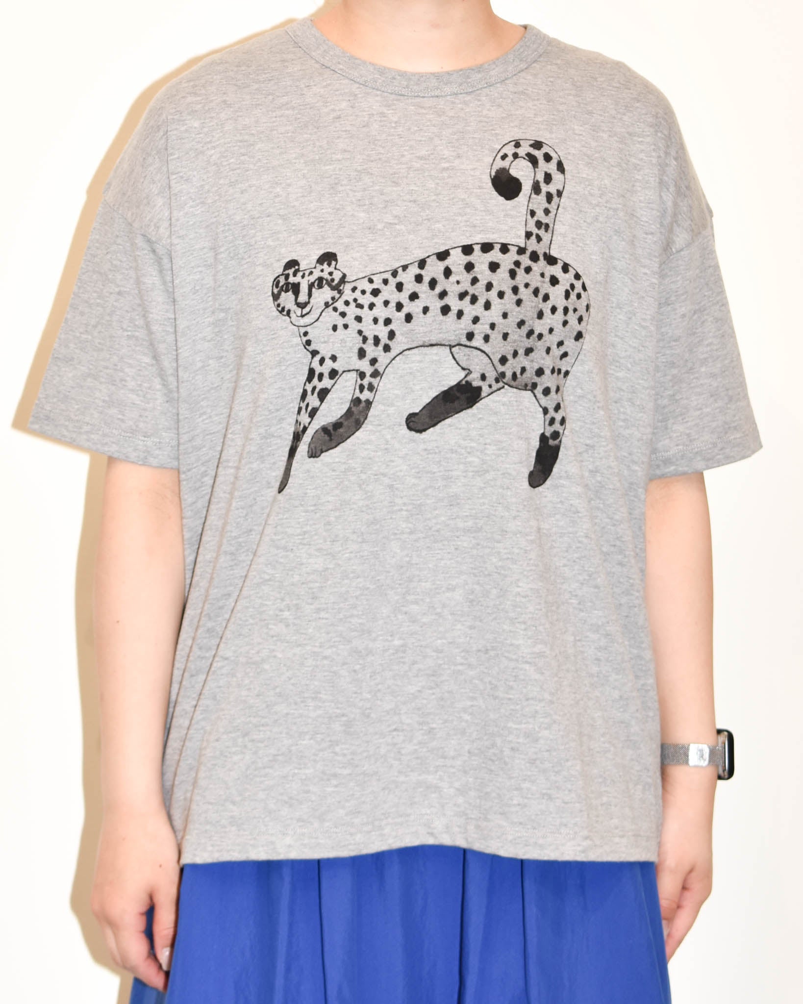 g) グラム 天竺プリントTシャツ CHEETAH | FRENCH Bleu .rooms