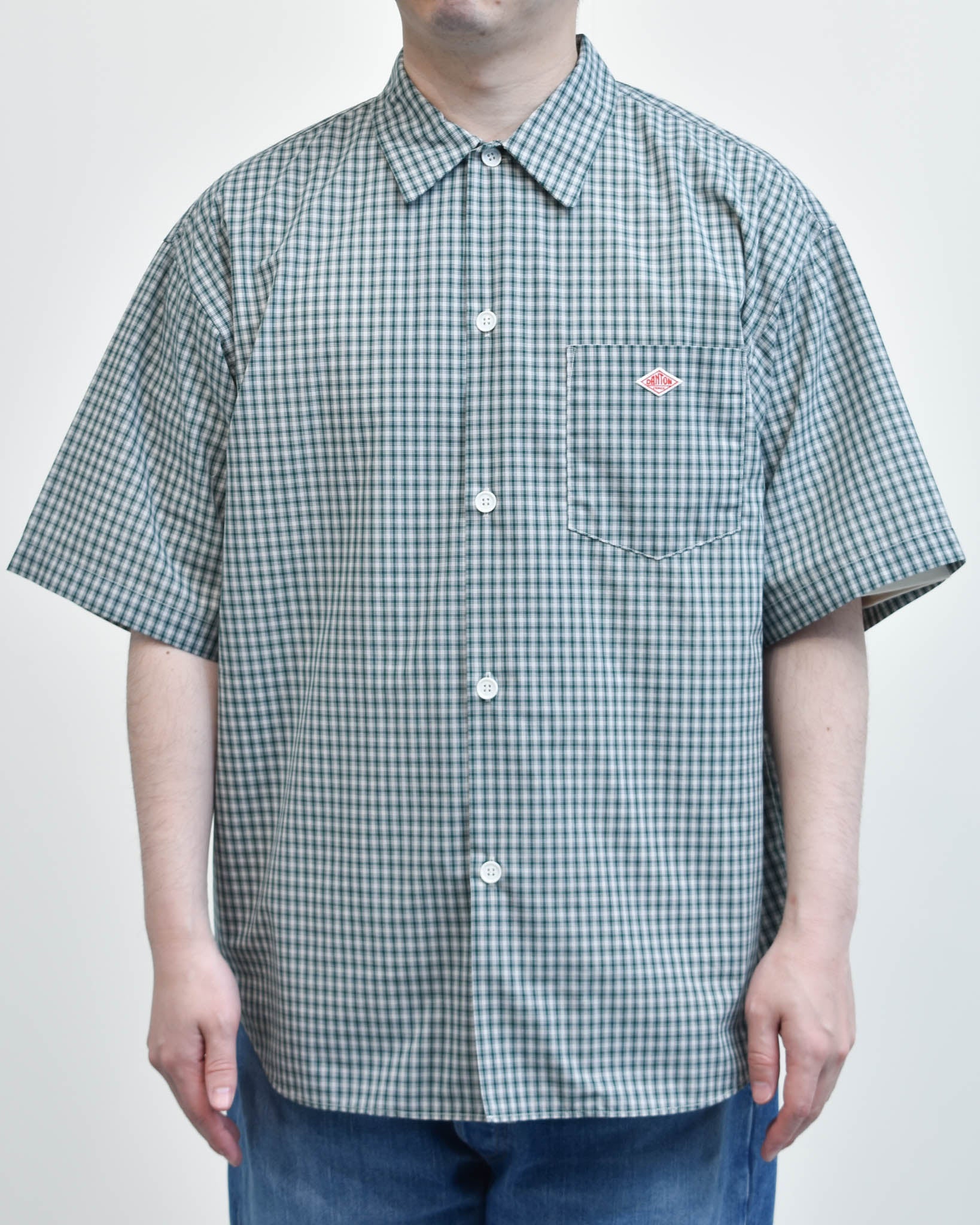 DANTON T/Cボイルポプリン半袖シャツ MENS | FRENCH Bleu .rooms