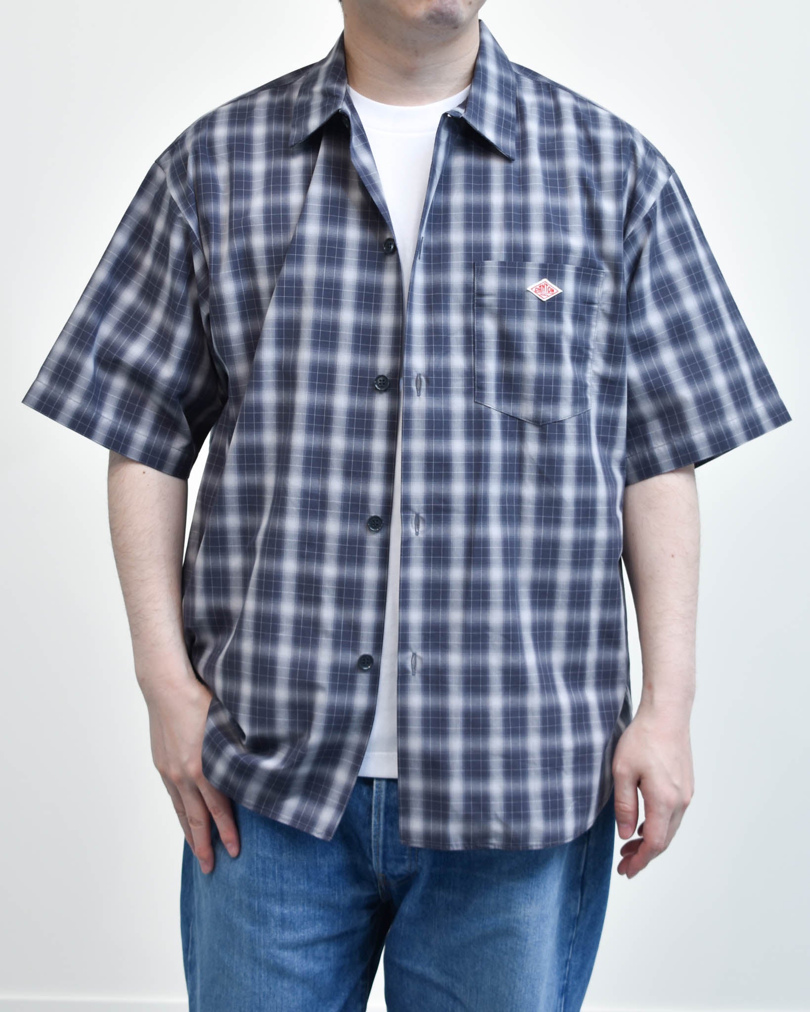 DANTON T/Cボイルポプリン半袖シャツ MENS | FRENCH Bleu .rooms
