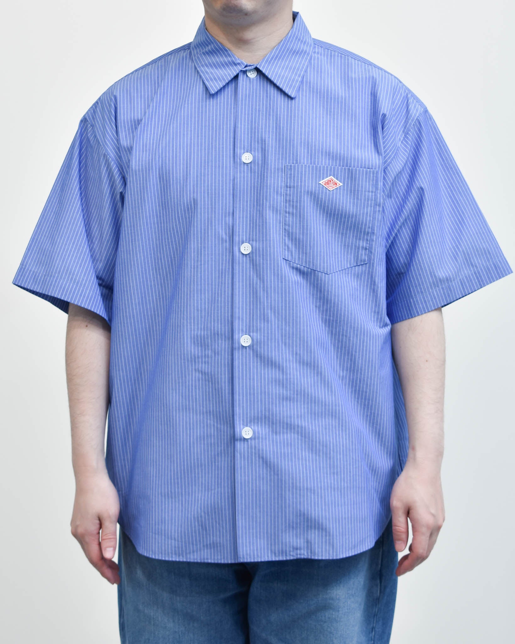 DANTON T/Cボイルポプリン半袖シャツ MENS | FRENCH Bleu .rooms