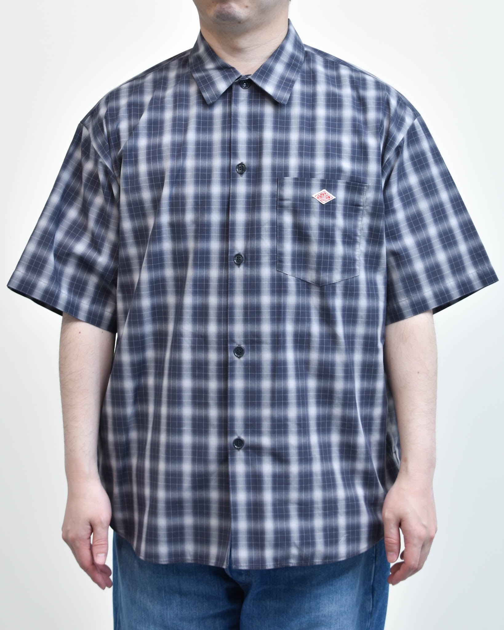 DANTON T/Cボイルポプリン半袖シャツ MENS | FRENCH Bleu .rooms