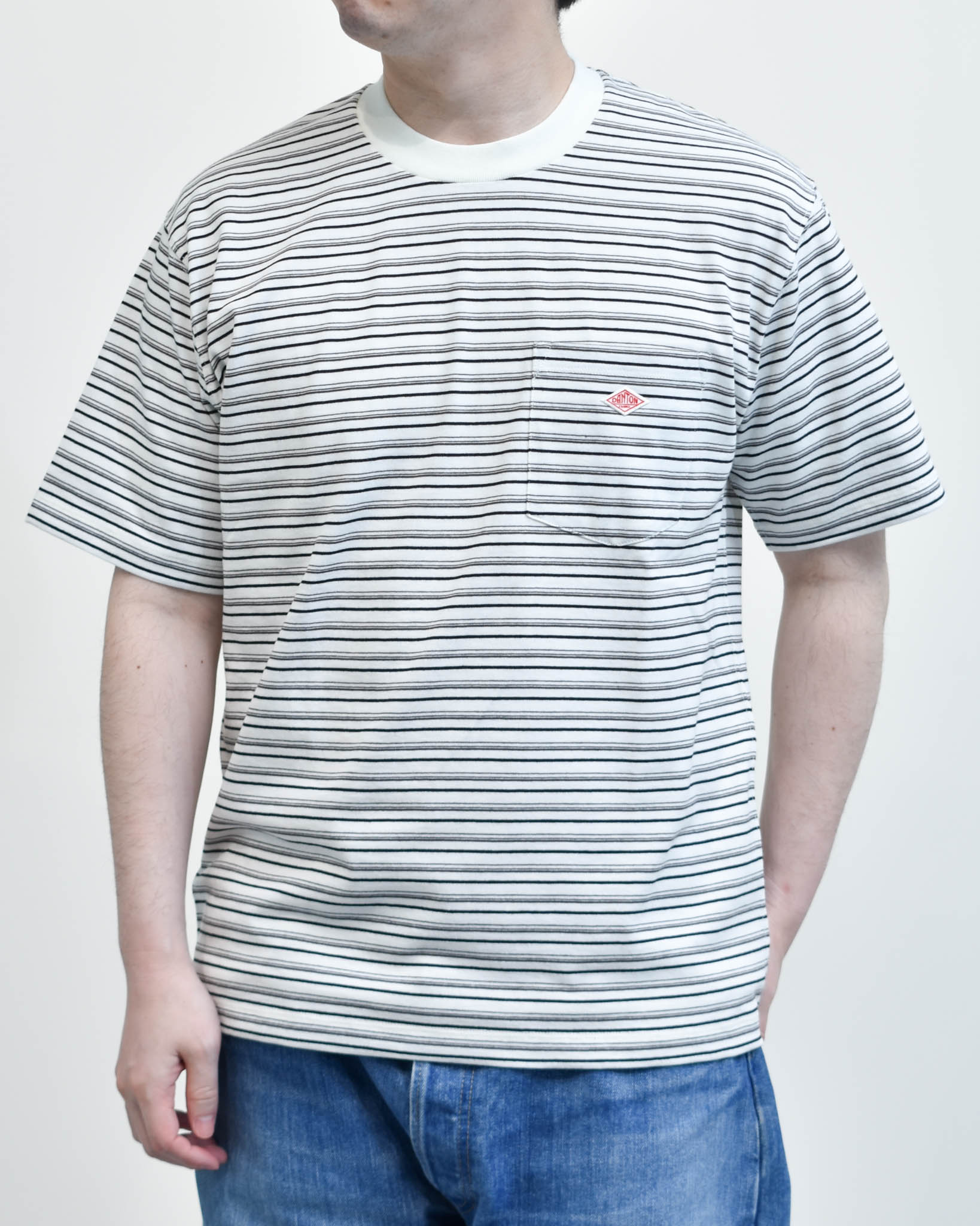 DANTON T/CジャージストライプポケットTシャツ MENS | FRENCH Bleu .rooms