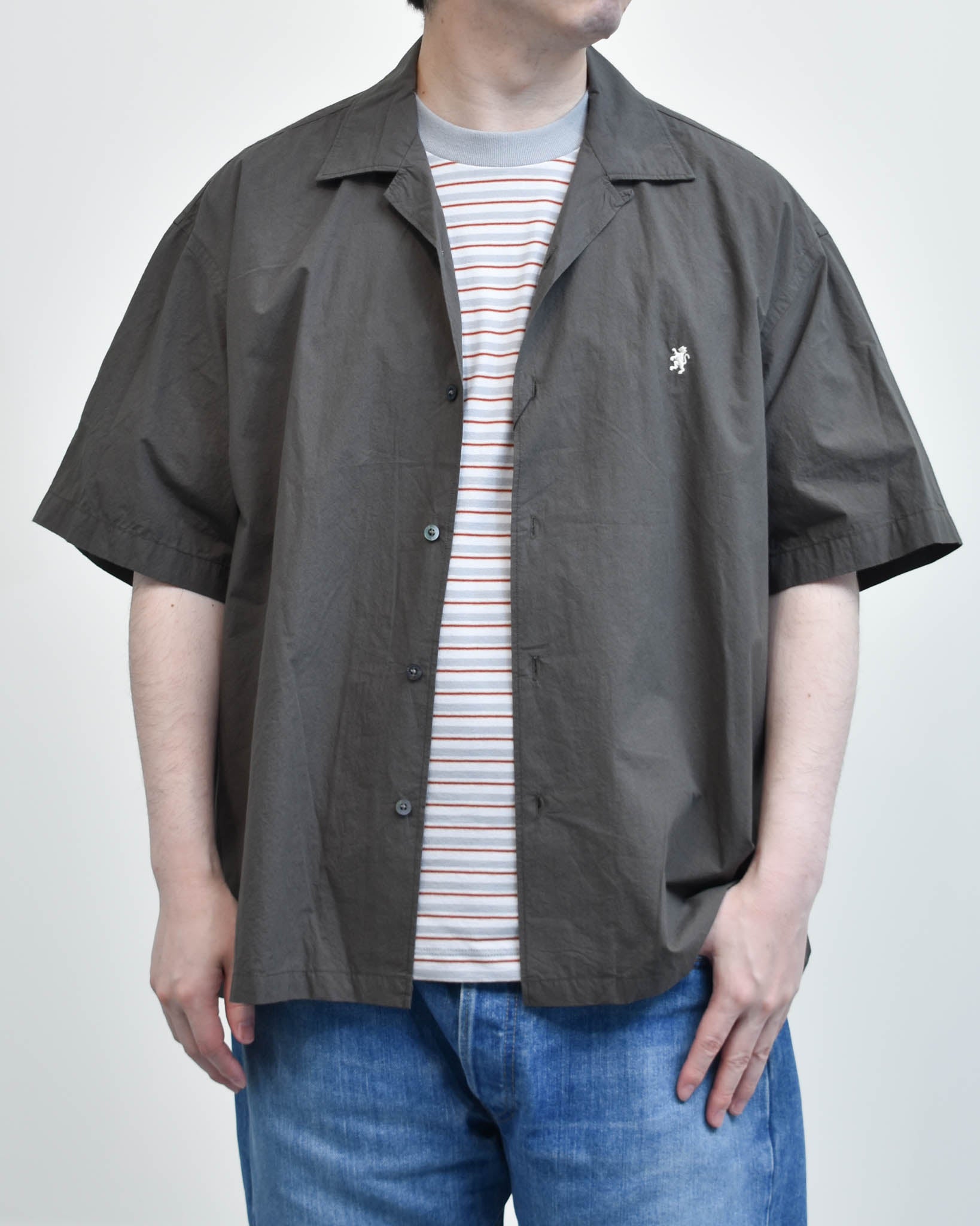 Gymphlex コットンワッシャーオープンカラー半袖シャツ MENS | FRENCH