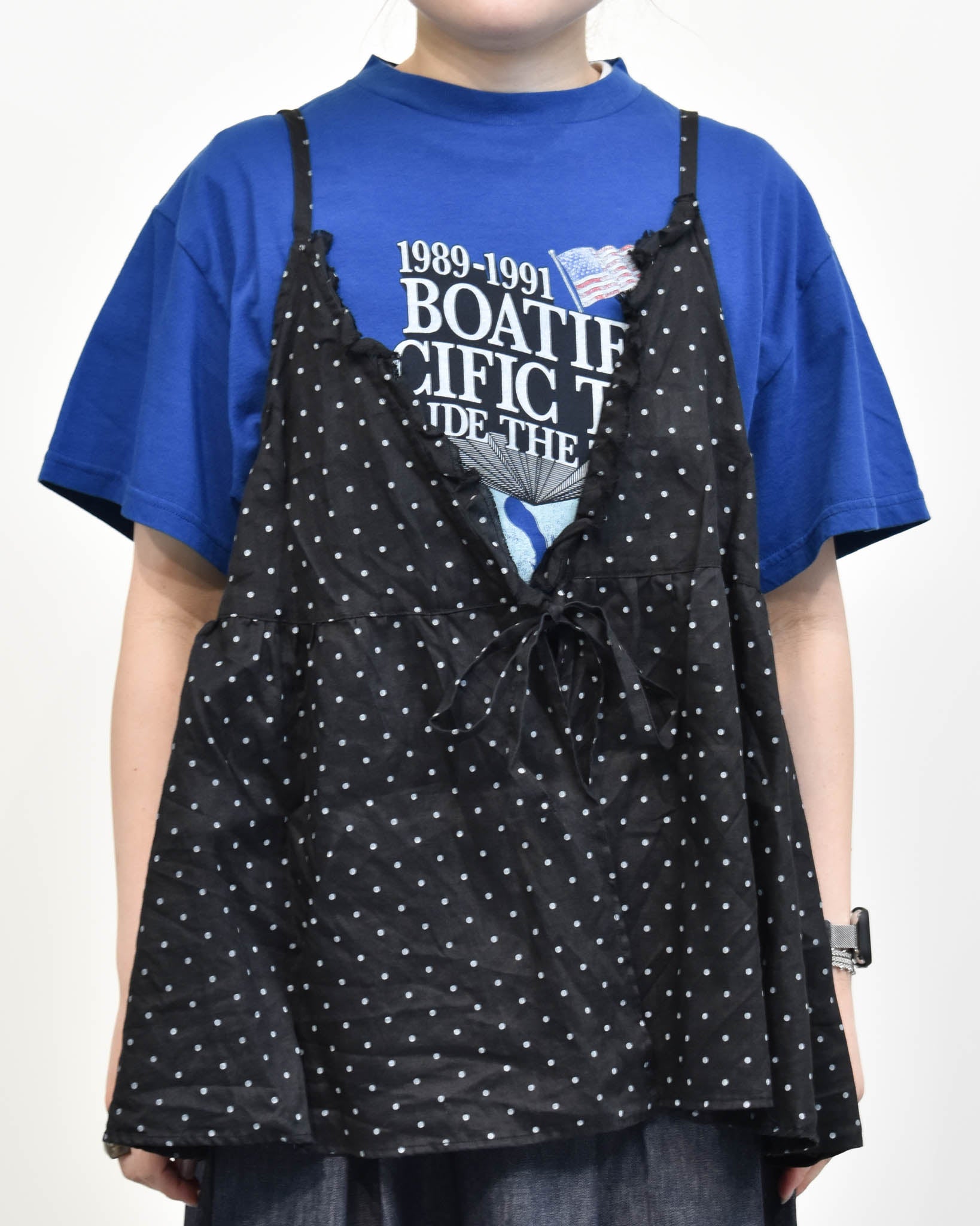 Gauze# スモールドットカシュクールキャミソール | FRENCH Bleu .rooms