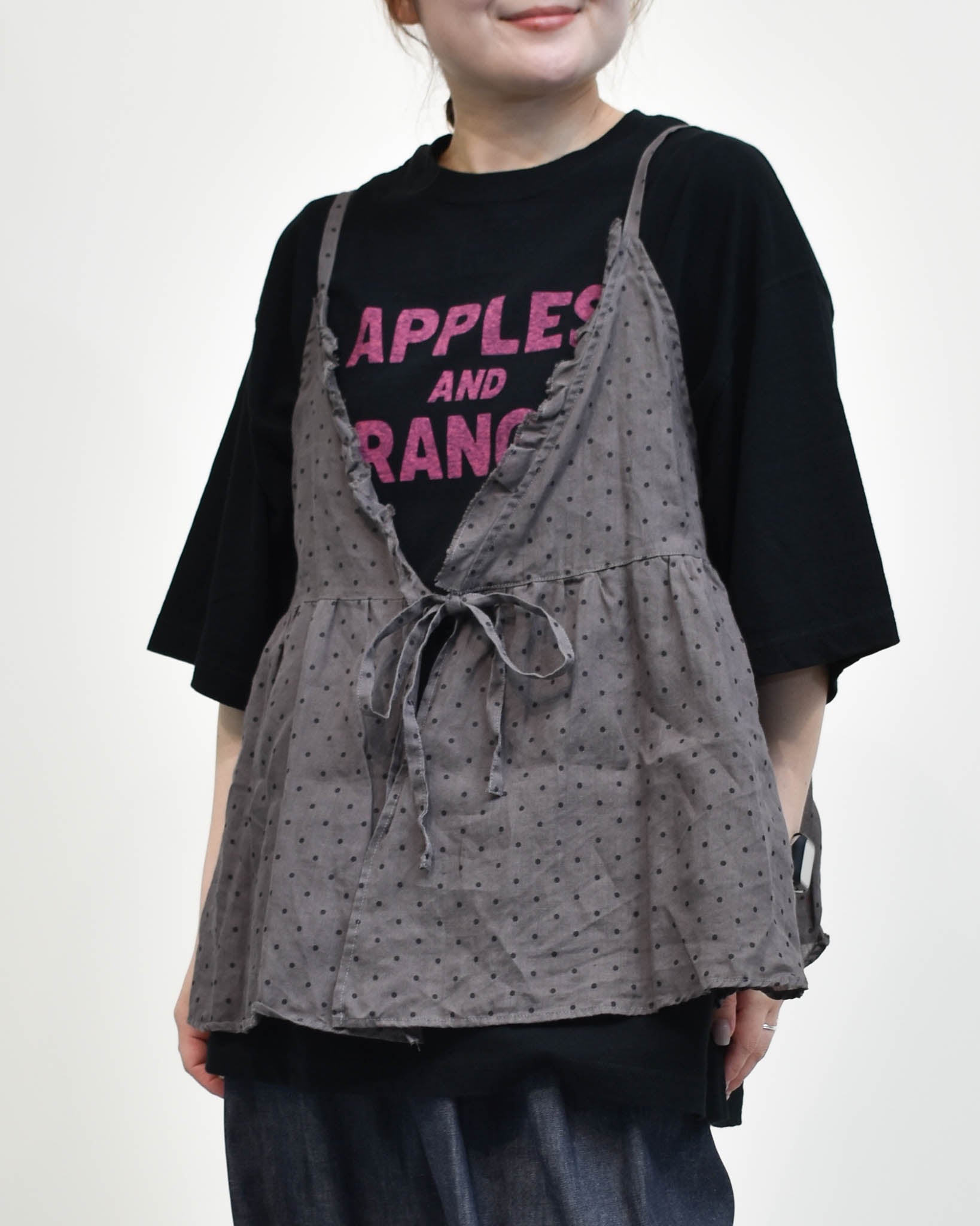 20900円　日本製　フレンチブリュ　Gauze# フードブラウス　シャツ　麻 Gauze#(ガーゼ)タイニーフリルブラウス | BLEU COMME BLEU(ブルーコム