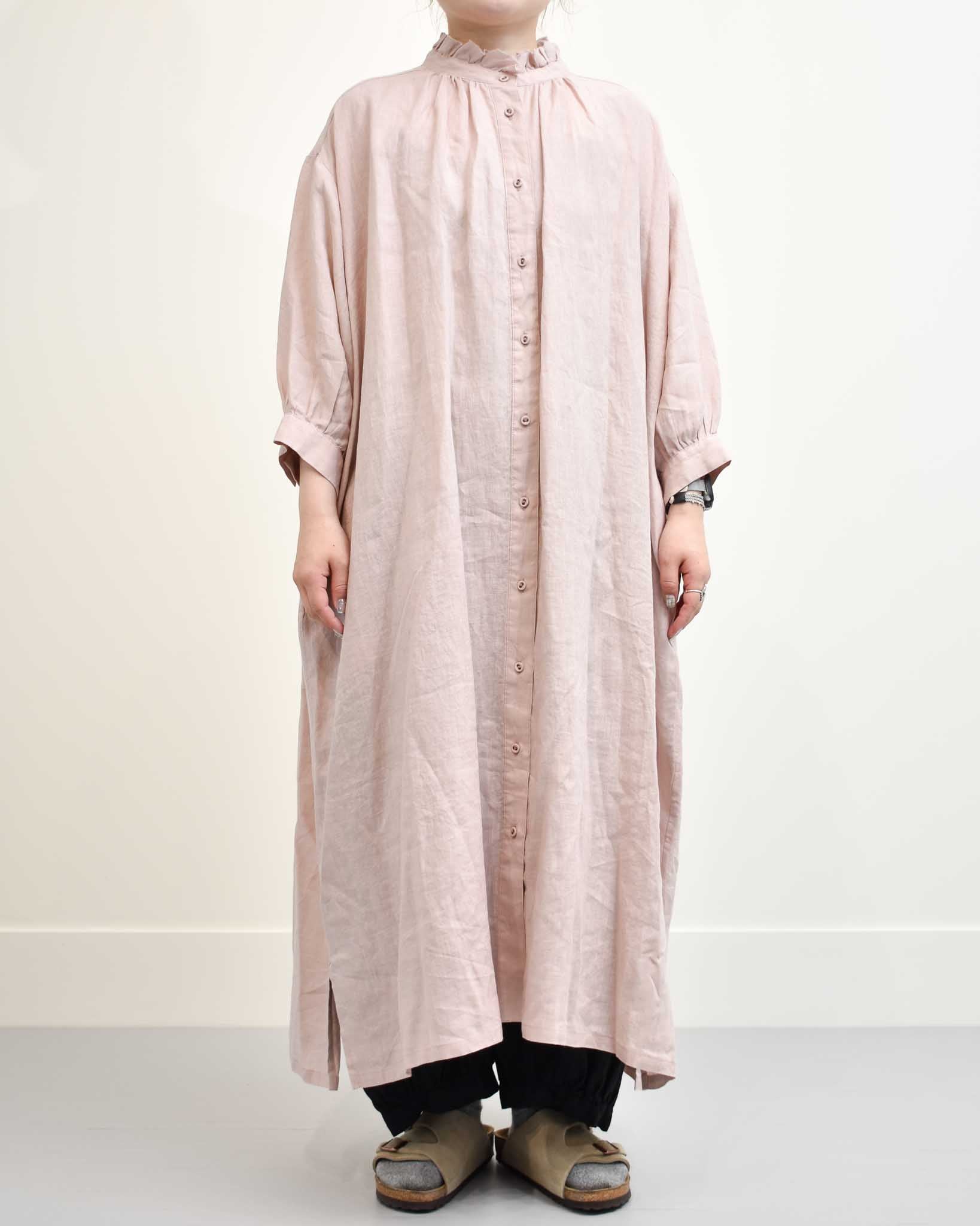 【美品】 motomi.m ワンピースセミオーダー　フレンチブリュ motomi.m 前あきフリルギャザーワンピース | FRENCH Bleu .rooms