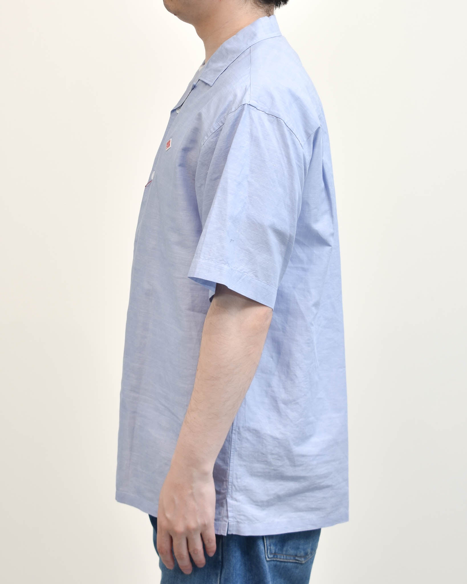 DANTON コットンリネンスラブオープンカラー半袖シャツ MENS | FRENCH