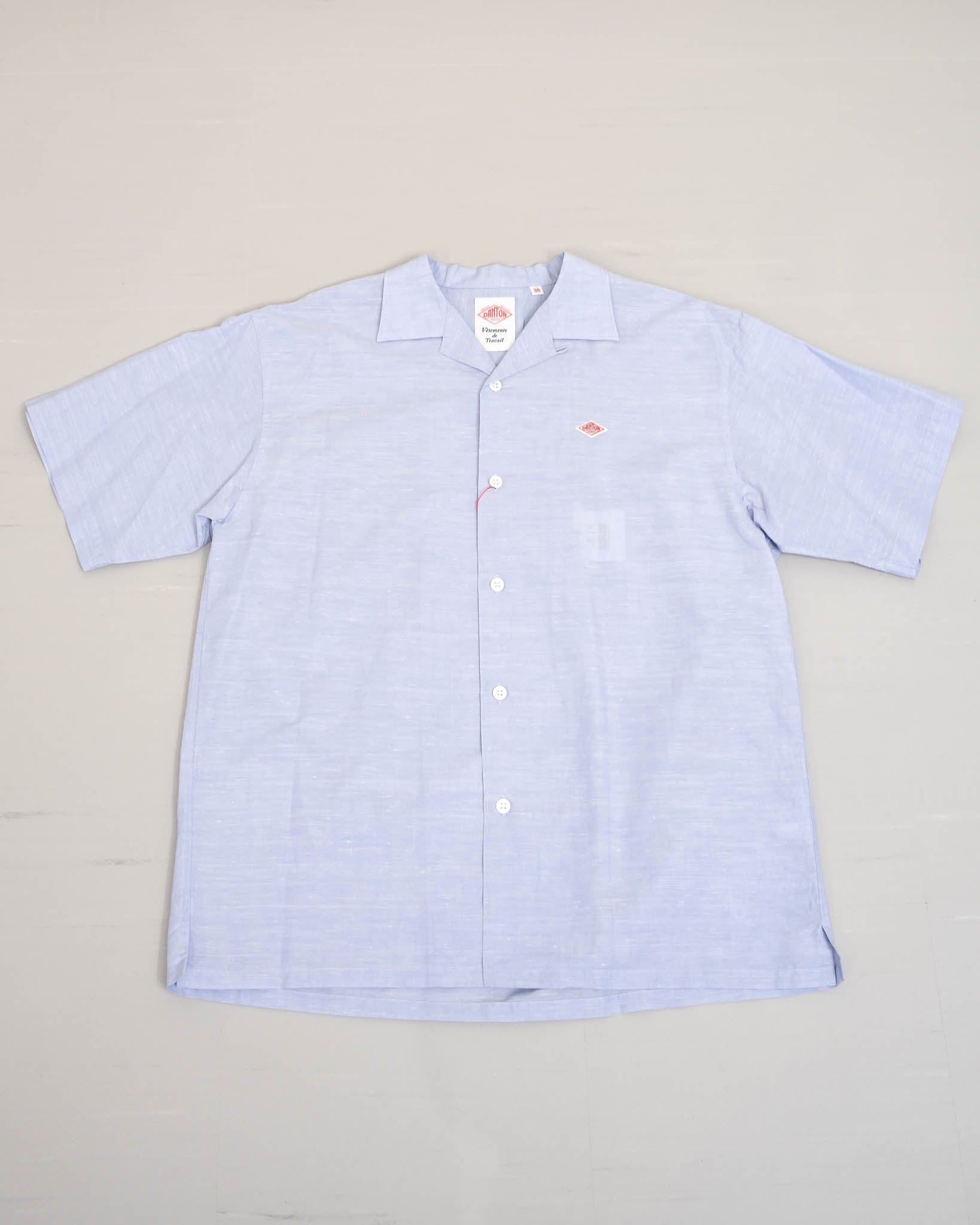 DANTON コットンリネンスラブオープンカラー半袖シャツ MENS | FRENCH