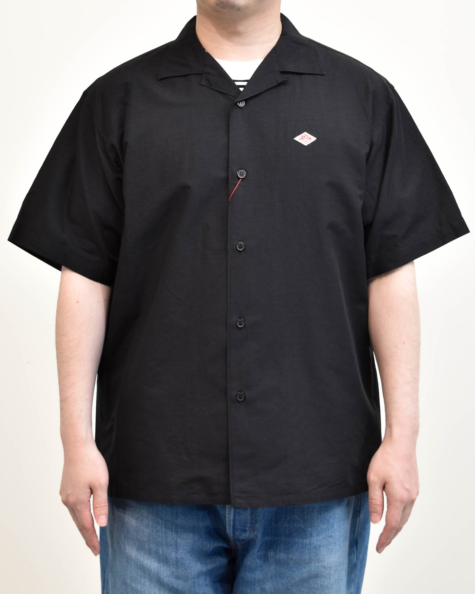 DANTON コットンリネンスラブオープンカラー半袖シャツ MENS | FRENCH
