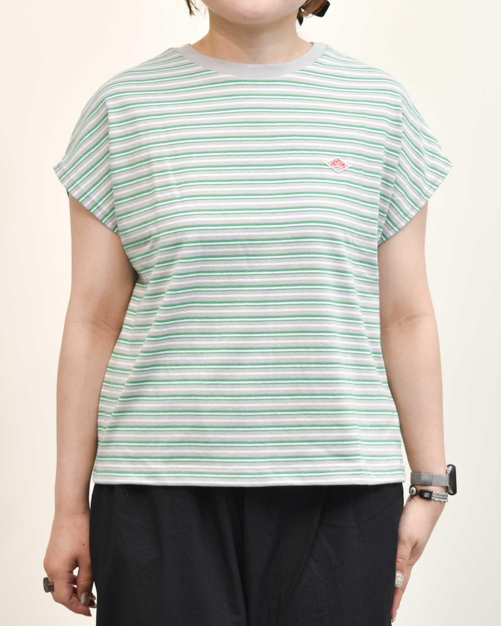 DANTON 16/ジャージーストライプドルマンスリーブ半袖Tシャツ | FRENCH
