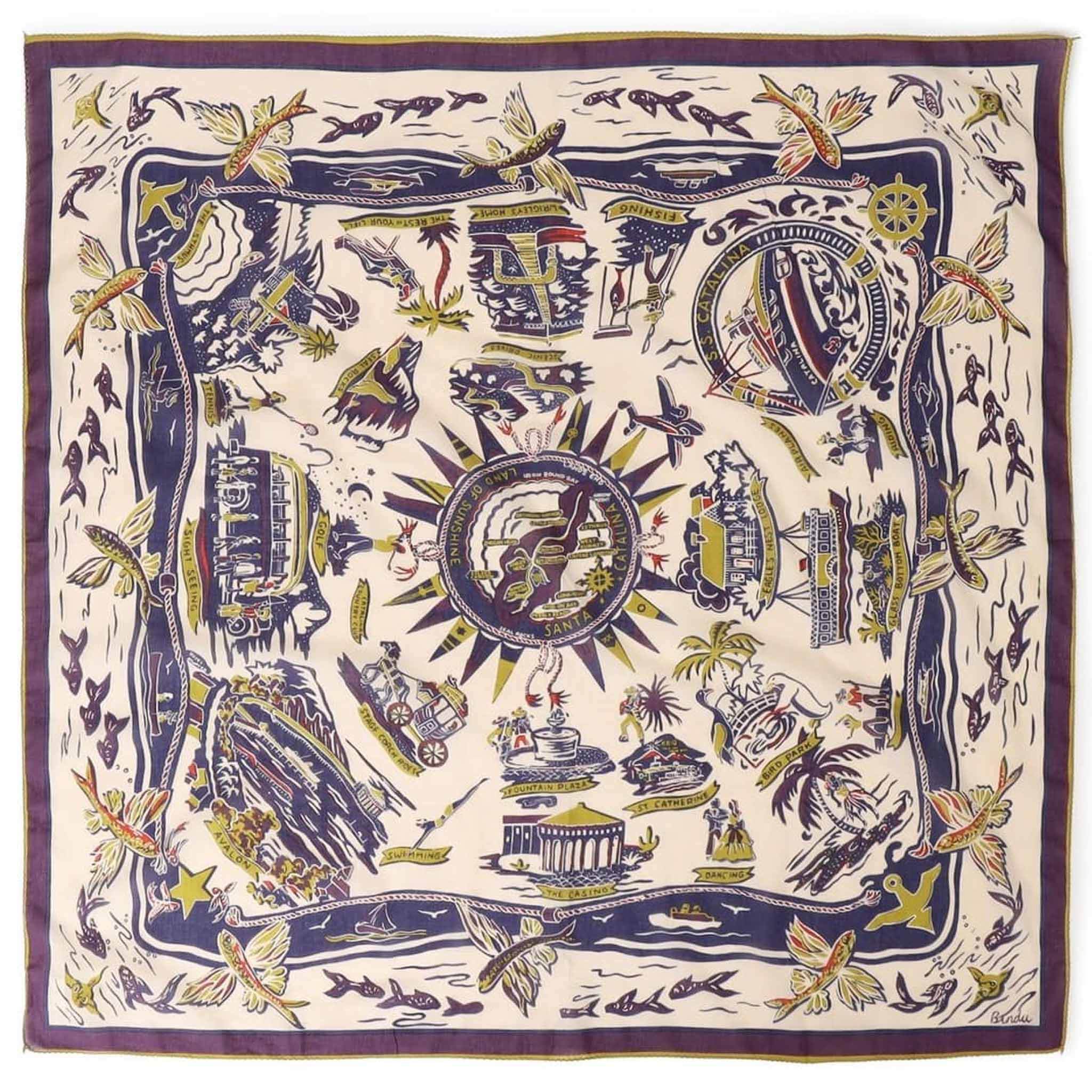 BINDU スカーフ CATALINA 100cm | FRENCH Bleu .rooms