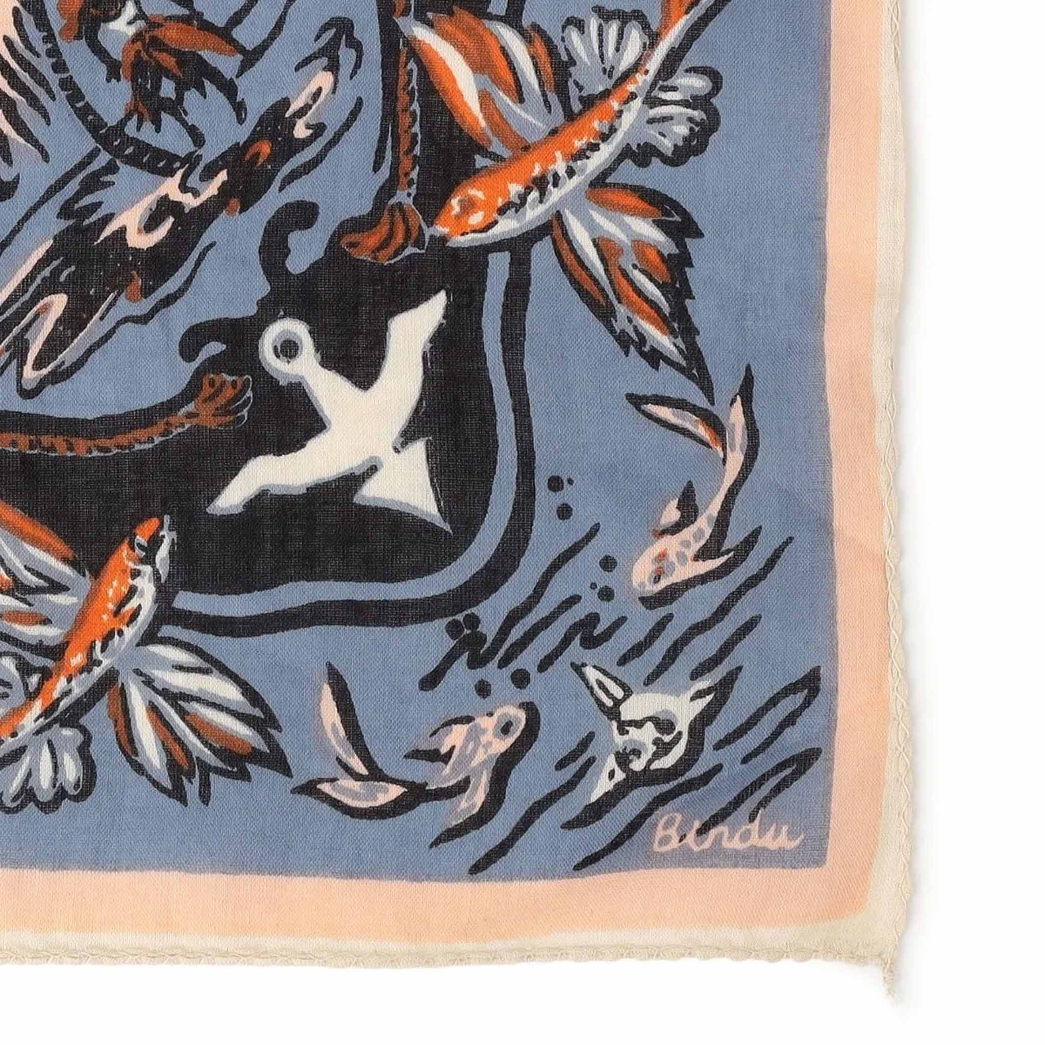 BINDU スカーフ CATALINA 100cm | FRENCH Bleu .rooms