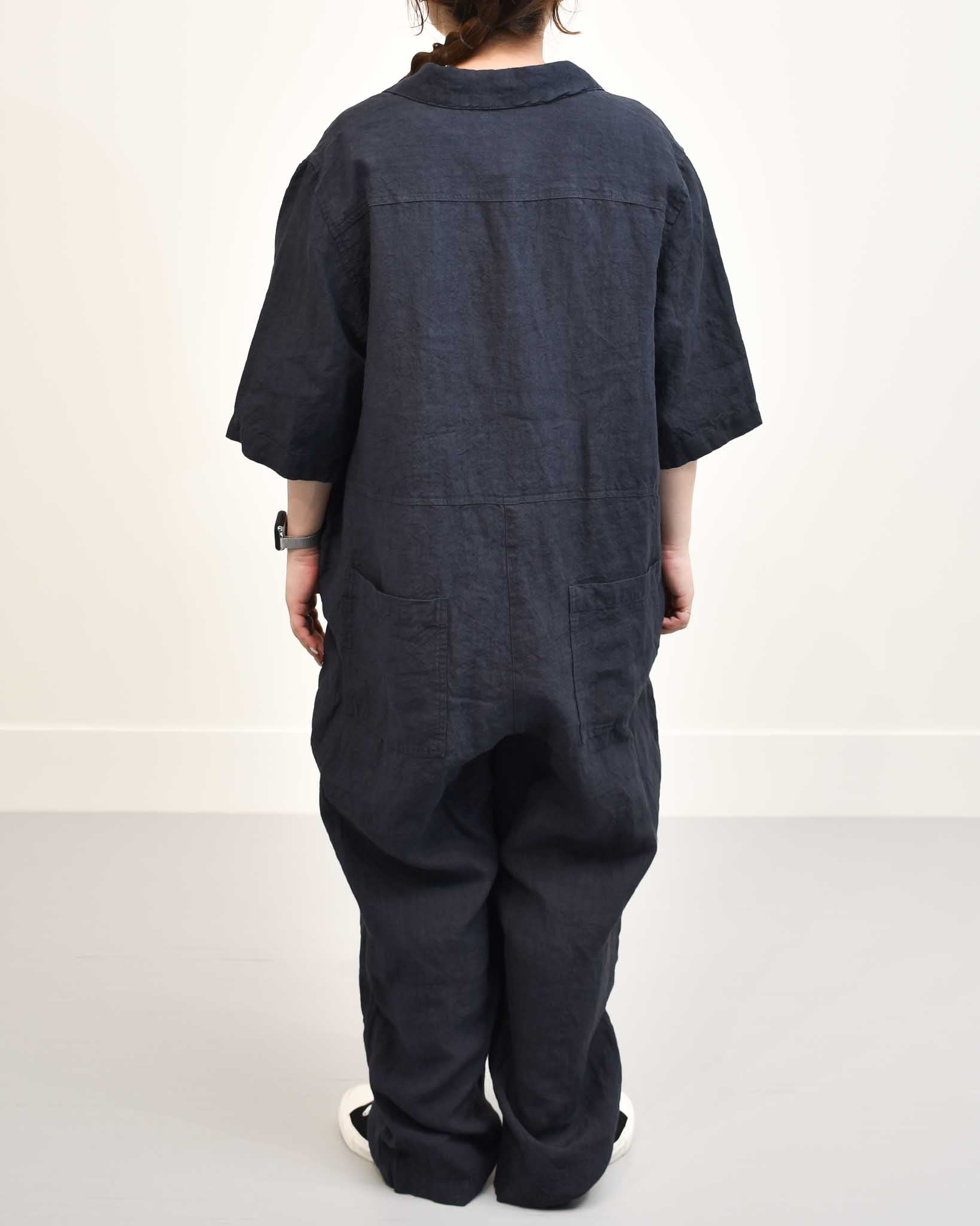 美品 リネン100% モトミエム サロペット オーバーオール オールインワン motomi.m リネンオールインワン | FRENCH Bleu .rooms