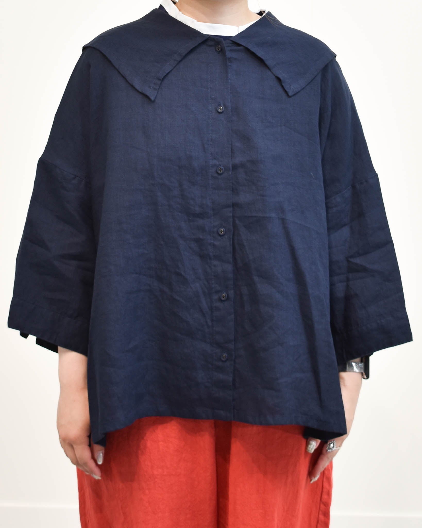 motomi.m リネンセーラーカラーブラウス