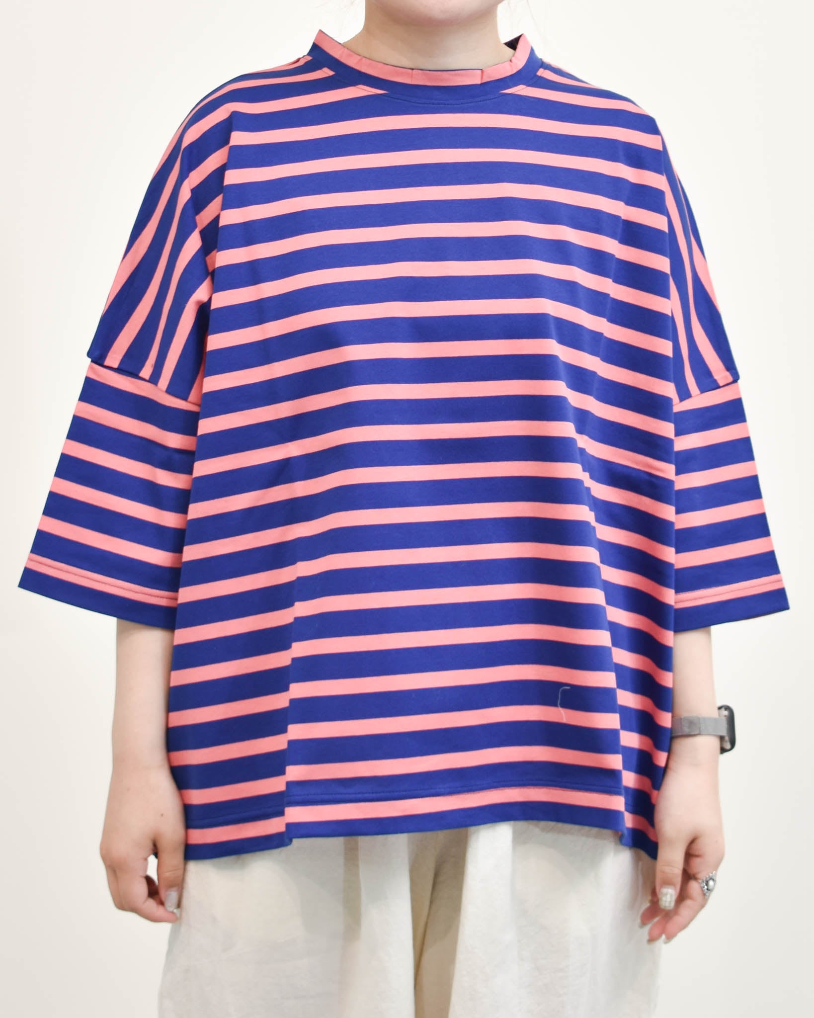 motomi.m 天竺ボーダーワイドTEE | FRENCH Bleu .rooms